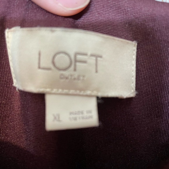 LOFT OUTLET UEC Womens size XL red floral 3/4 length sleeve white green burgundy - Picture 4 of 15